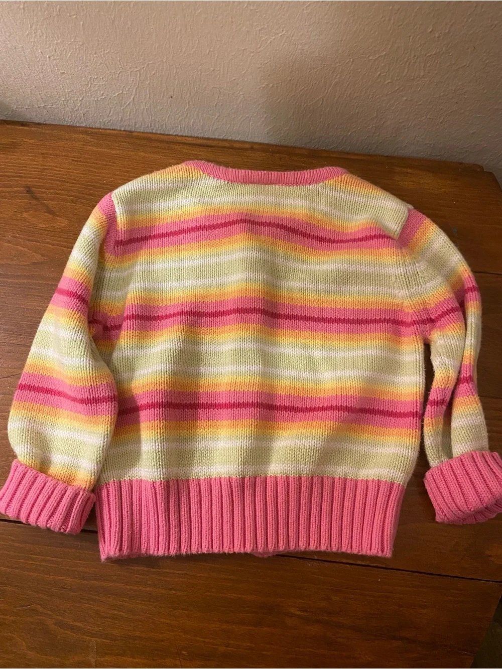 Gymboree Y2K Vintage Toddler Girl’s Striped Pnk/Grn 100% Cotton Cardigan Sz3